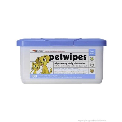 Petkin 100 Counts Pet Wipes For Dog And Cat